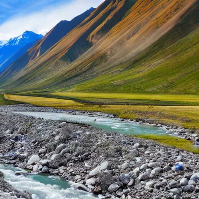 Route panoramique de la Pamir Highway en Asie centrale, idéale pour une aventure estivale inoubliable sous le soleil radieux.