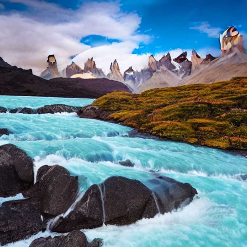 Deux couples profitant de la majesté des tours de granit des Torres del Paine, Chili, lors de leurs vacances estivales.