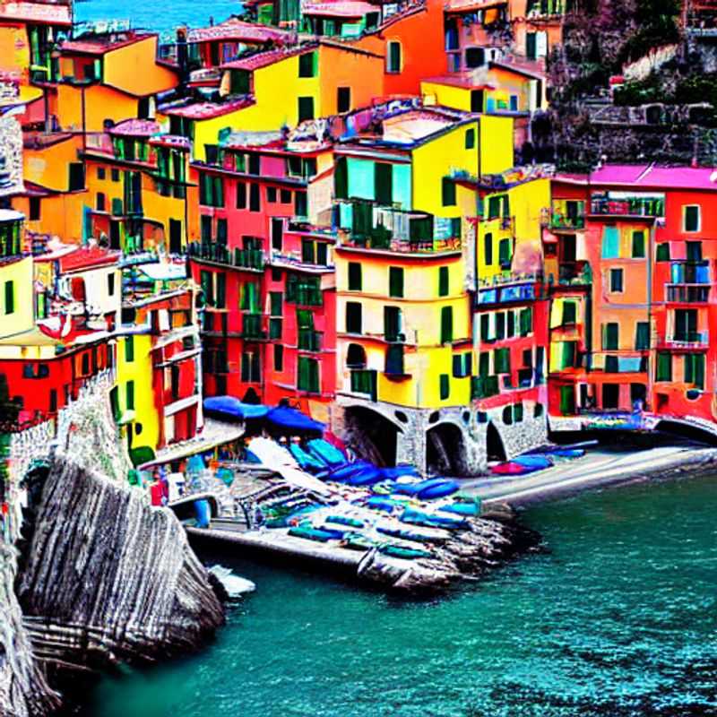 Cinq amis se détendent sous le soleil éclatant des Cinque Terre, Italie, un choix idéal pour des vacances estivales.