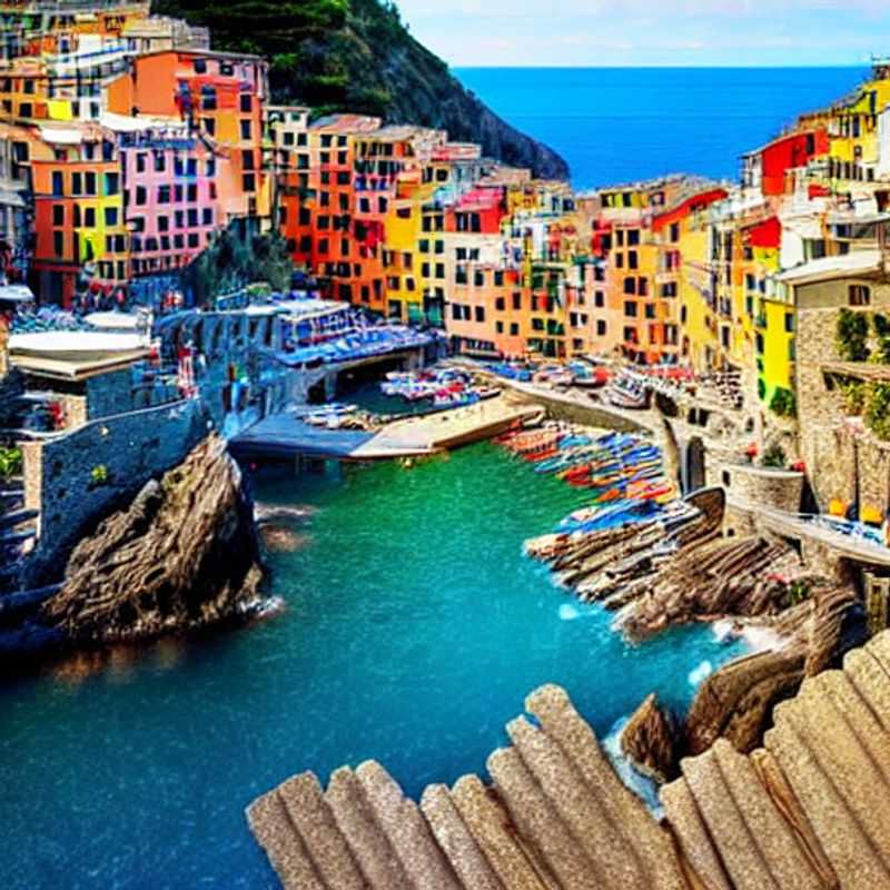 Cinq amis se détendent sous le soleil éclatant des Cinque Terre, Italie, un choix idéal pour des vacances estivales.