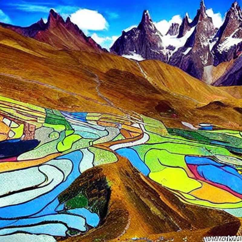 Caminhantes desfrutando das paisagens deslumbrantes e picos nevados do Circuito de Huayhuash, no Peru, em pleno verão. Uma aventura épica para as férias de verão!