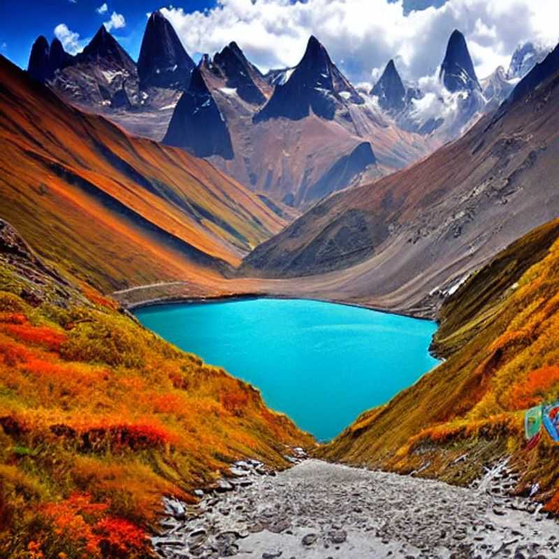Vue imprenable sur le circuit de Huayhuash, Pérou, baigné de soleil, une destination idéale pour des vacances d'été inoubliables.