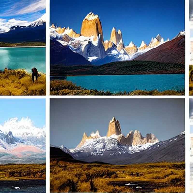 Dramatic Patagonian landscape showcasing towering granite peaks, turquoise glacial lakes, and vast open plains under the bright summer sun; a glimpse into the adventure awaiting summer travelers in Argentina and Chile.