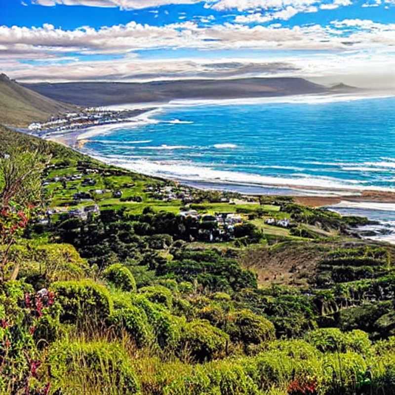 Casal deslumbrado com a paisagem exuberante da Garden Route, África do Sul: um paraíso verdejante sob o sol de verão, provando que é o destino perfeito para as suas férias! (Couple amazed by the lush landscape of the Garden Route, South Africa: a verdant paradise under the summer sun, proving it's the perfect destination for your holiday!)