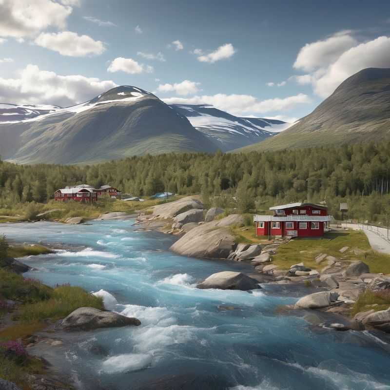 Majestic snow-capped peaks of Jotunheimen National Park, Norway, under a crisp winter sky, hinting at the adventurous trails and serene beauty awaiting visitors.