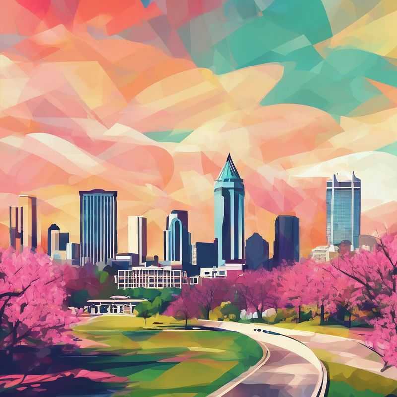 A panoramic view of Atlanta's vibrant skyline, showcasing the diverse neighborhoods and urban energy that make it an exciting place to stay.