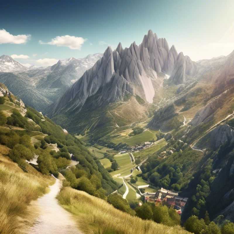 Una familia disfrutando de un día soleado en los Pirineos, entre Francia y España, con vistas impresionantes a las montañas cubiertas de nieve. Una aventura gastronómica familiar en busca de sabores únicos y paisajes increíbles.