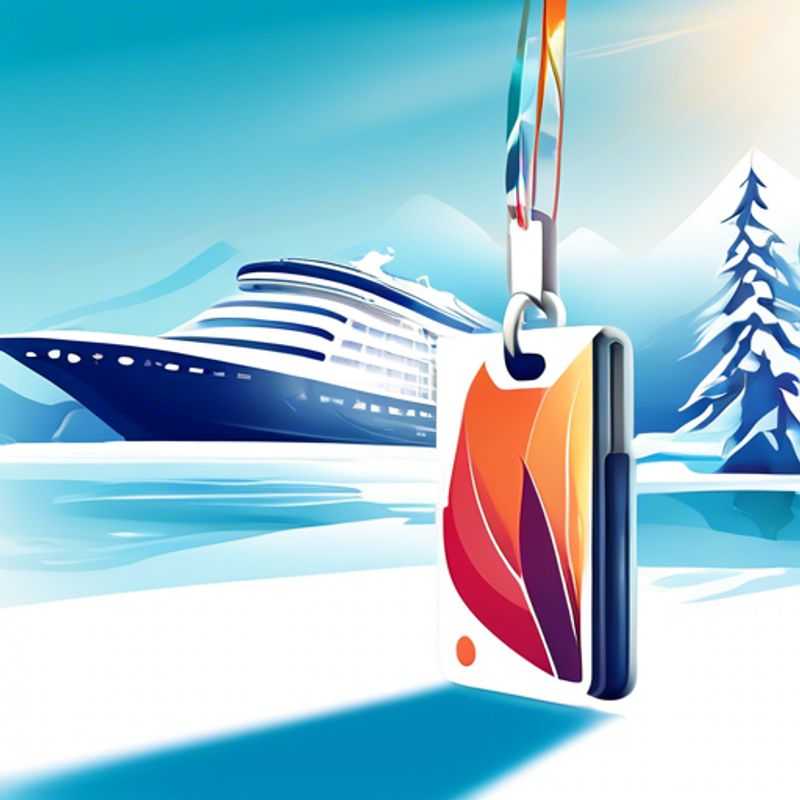 A close-up shot of a colorful lanyard with a cruise key card or hotel access card attached, highlighting the practical and stylish features that make it a must-have for travelers.