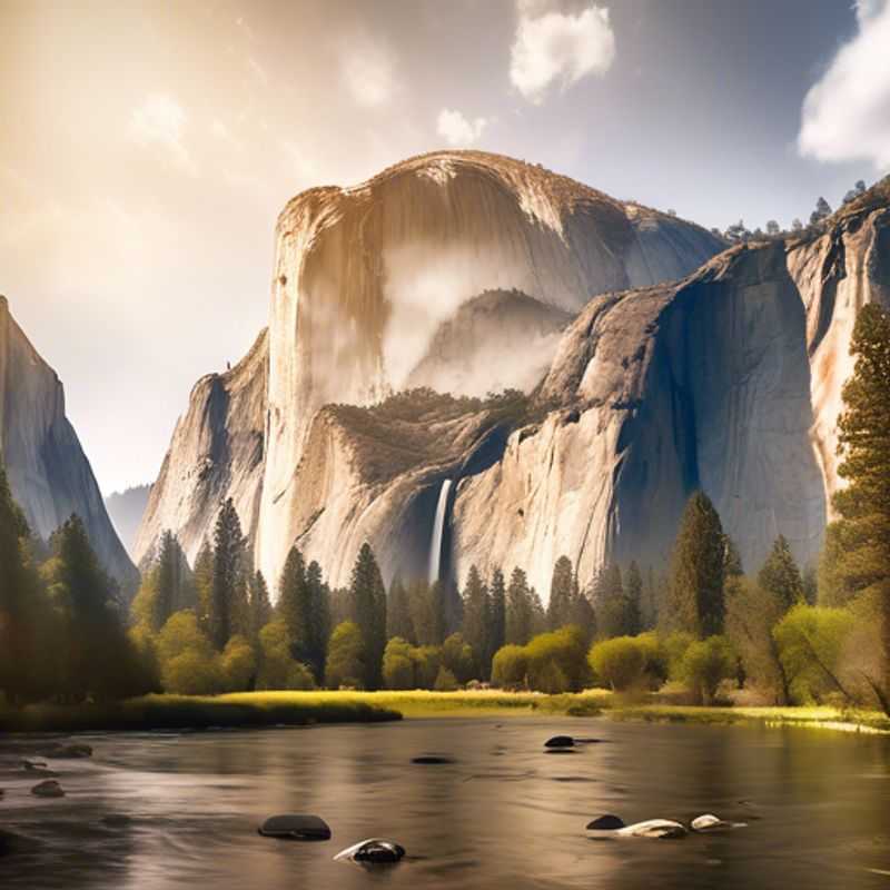 Randonnée dans la brume : Vers les chutes Vernal et Nevada au printemps dans le parc national de Yosemite