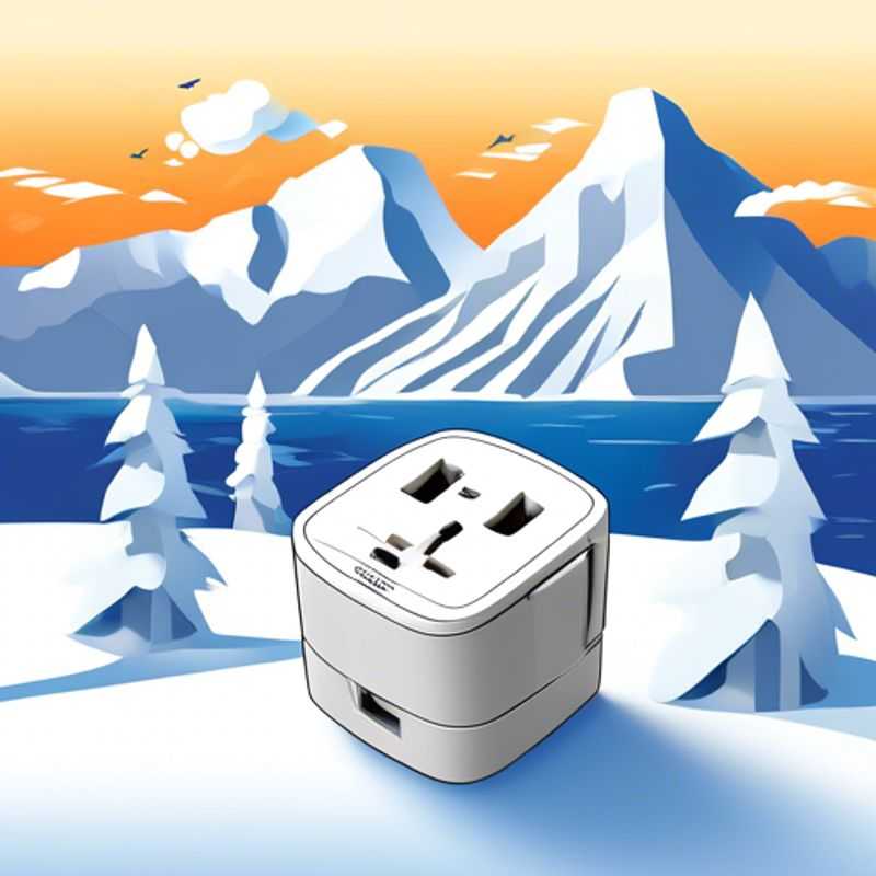 A close-up shot of a universal travel adapter, showcasing its multiple plug types and voltage settings, ready to power your devices anywhere in the world.