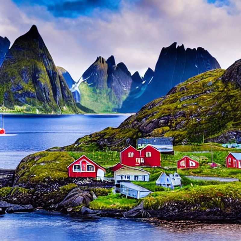 Ilhas Lofoten, Noruega, em um dia de primavera: paisagens dramáticas, montanhas imponentes e fiordes serenos.