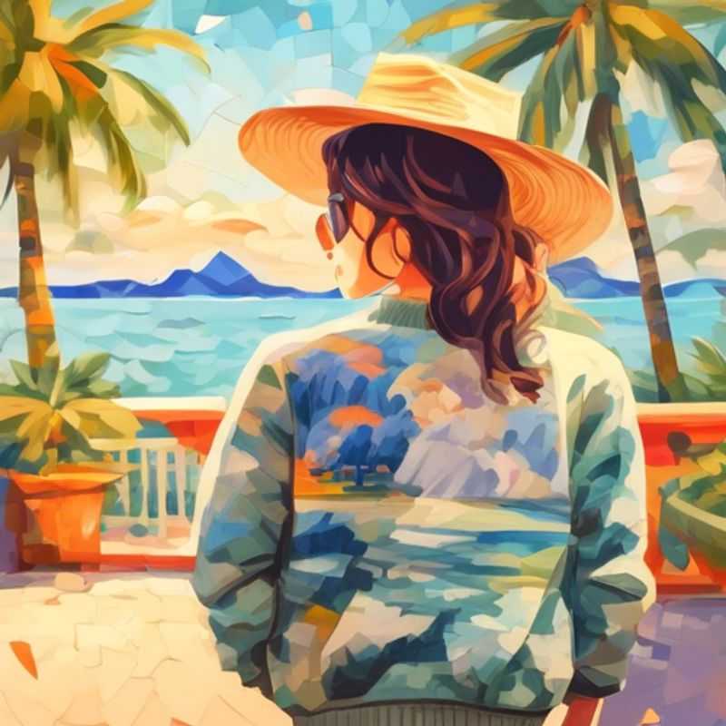 A close-up of a stylish light jacket or sweater, perfect for layering on cool evenings, showcasing its lightweight fabric and versatile design.