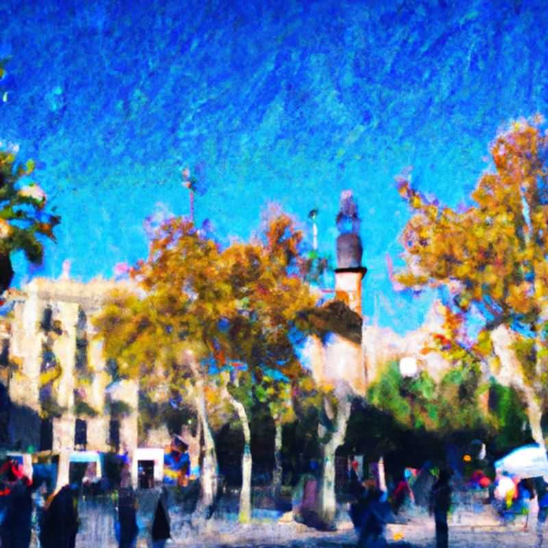 Three couples strolling along the vibrant Las Ramblas boulevard, immersed in the bustling energy of Barcelona, Spain, during their extended 3-week winter sojourn.