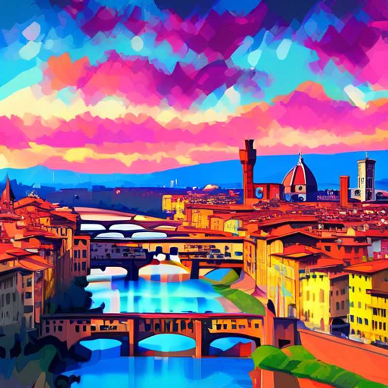 Deux couples profitant de la beauté hivernale de Florence, Italie,