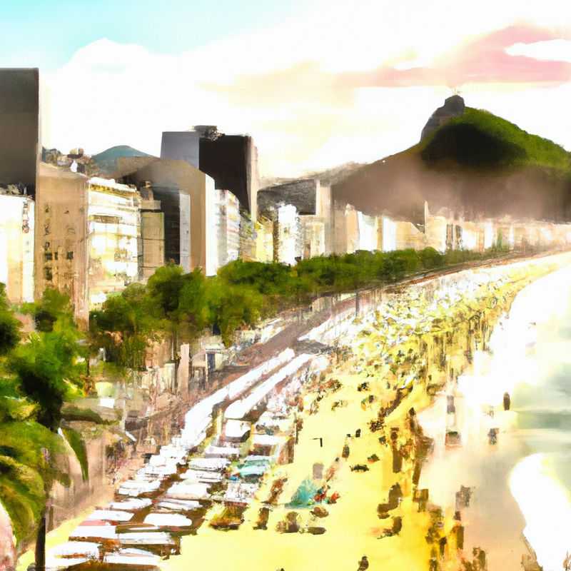 A lone traveler stands on the iconic Copacabana Beach in Rio de Janeiro, Brazil, during the vibrant autumn season, embracing the breathtaking views of the Sugarloaf Mountain and the Christ the Redeemer statue, embarking on a 5-day solo adventure filled with cultural immersion and scenic discoveries.