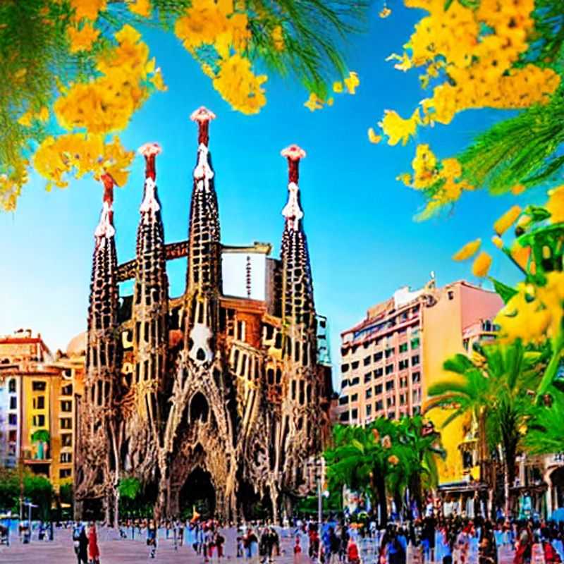 Deux amis profitant de la vibrante atmosphère du Passeig de Gràcia à Barcelone, en Espagne, pendant leur escapade printanière.