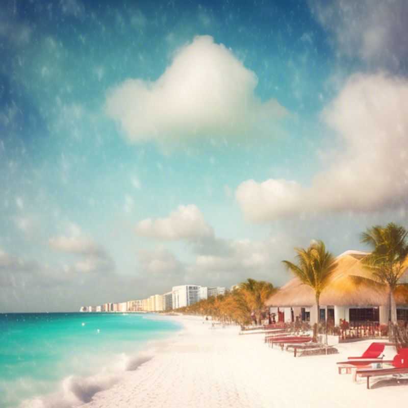 Three couples, jet-setting business professionals escaping the winter chill for a week of sunshine and relaxation in the vibrant turquoise waters of Cancun, Mexico.