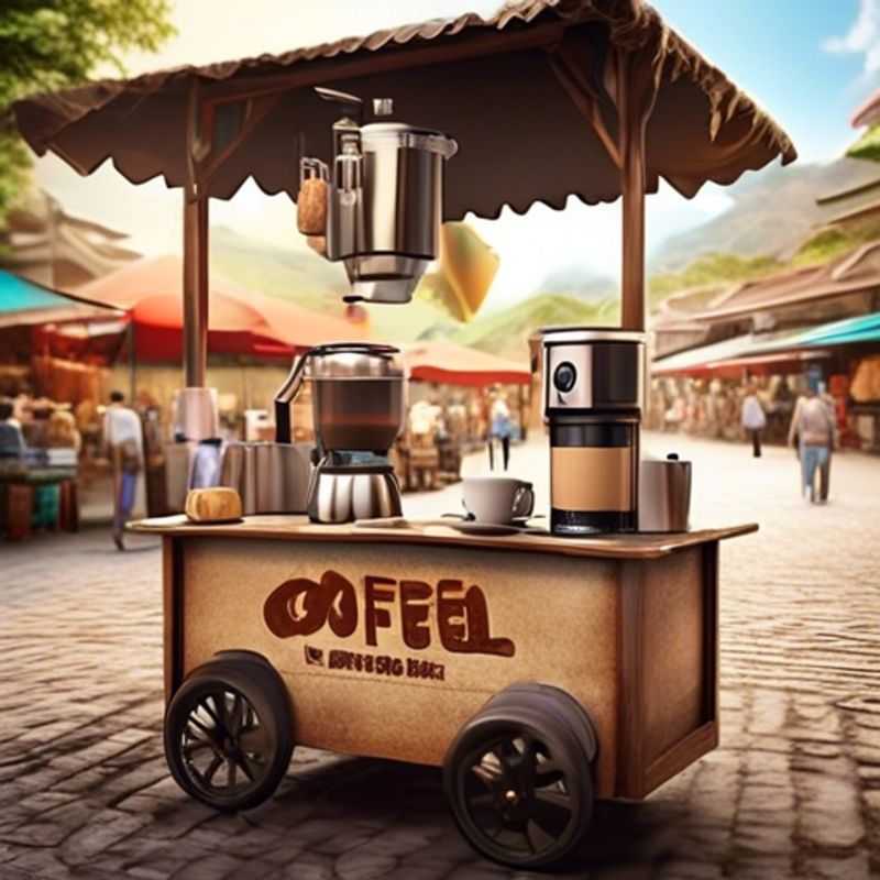 A sleek, modern portable coffee maker, ready to brew your morning pick-me-up anywhere, anytime.