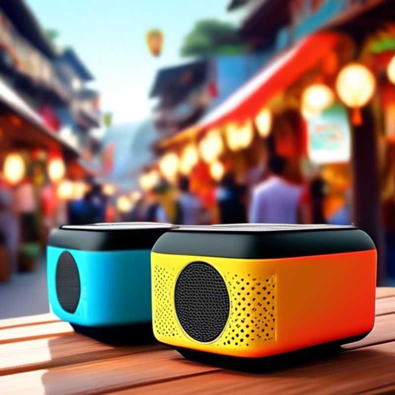 A sleek, portable Bluetooth speaker with vibrant color accents, ready to bring the party wherever you go!