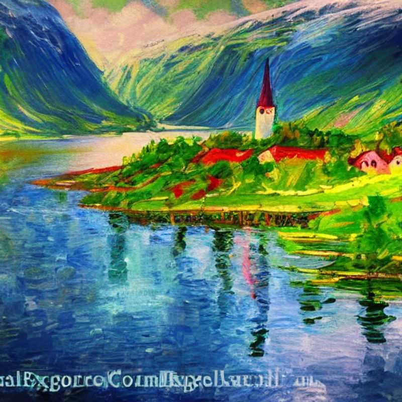 Fiordes Noruegueses na primavera: Paisagem deslumbrante com águas calmas e montanhas imponentes.