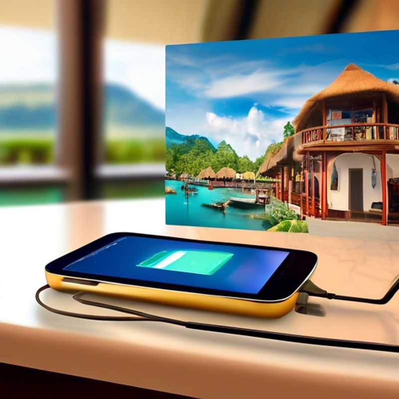 A close-up shot of a sleek, modern portable charger for gadgets, ideal for keeping your devices powered on the go.