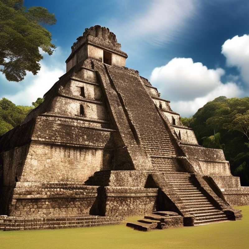 A family of explorers, including wide-eyed children, stand awestruck before the ancient Mayan ruins of Copán, Honduras, bathed in the warm autumnal light. Their 3-week adventure has brought them face-to-face with history, mystery, and the wonders of a bygone civilization.