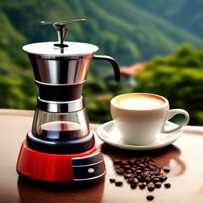 A sleek, portable coffee maker, perfect for brewing a delicious cup of coffee on the go.