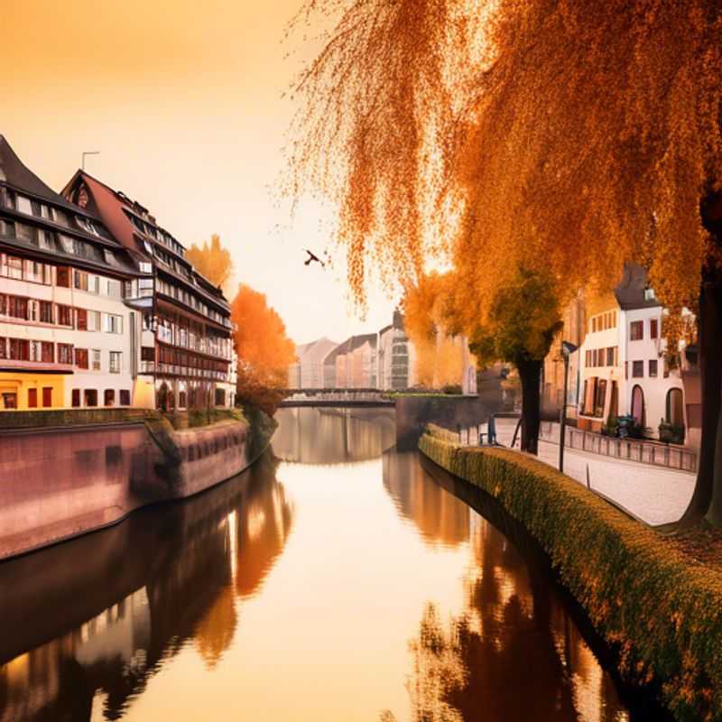 The Weekend Traveler strolls along the picturesque canals of Strasbourg, France, bathed in the warm hues of autumn foliage, soaking in the city's unique blend of French and German charm.
