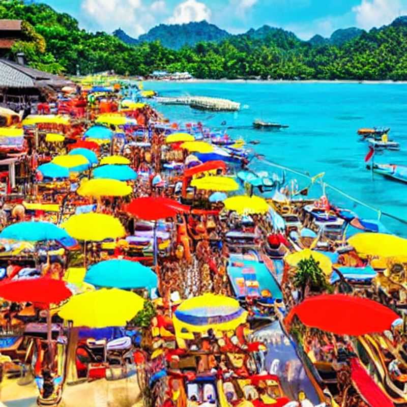 Phuket, Thaïlande : Plage paradisiaque animée au printemps.