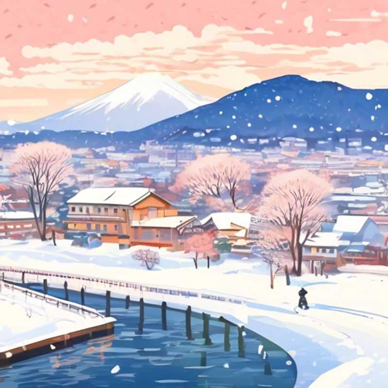 Un viajero solitario en busca de bienestar disfruta de la belleza serena del paisaje invernal de Hokkaido, Japón, durante una escapada de 4 días.