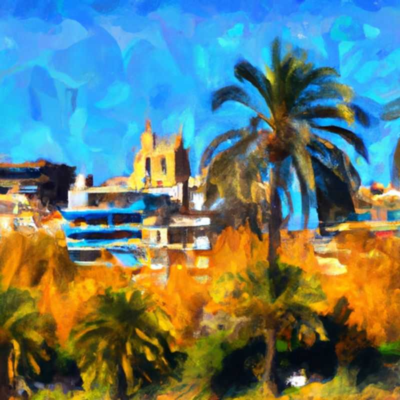 A lone traveler immerses themselves in the captivating beauty of Palma, Balearic Islands, Spain, during a fleeting 24-hour sojourn in autumn, surrounded by the city's enchanting architecture and vibrant energy.