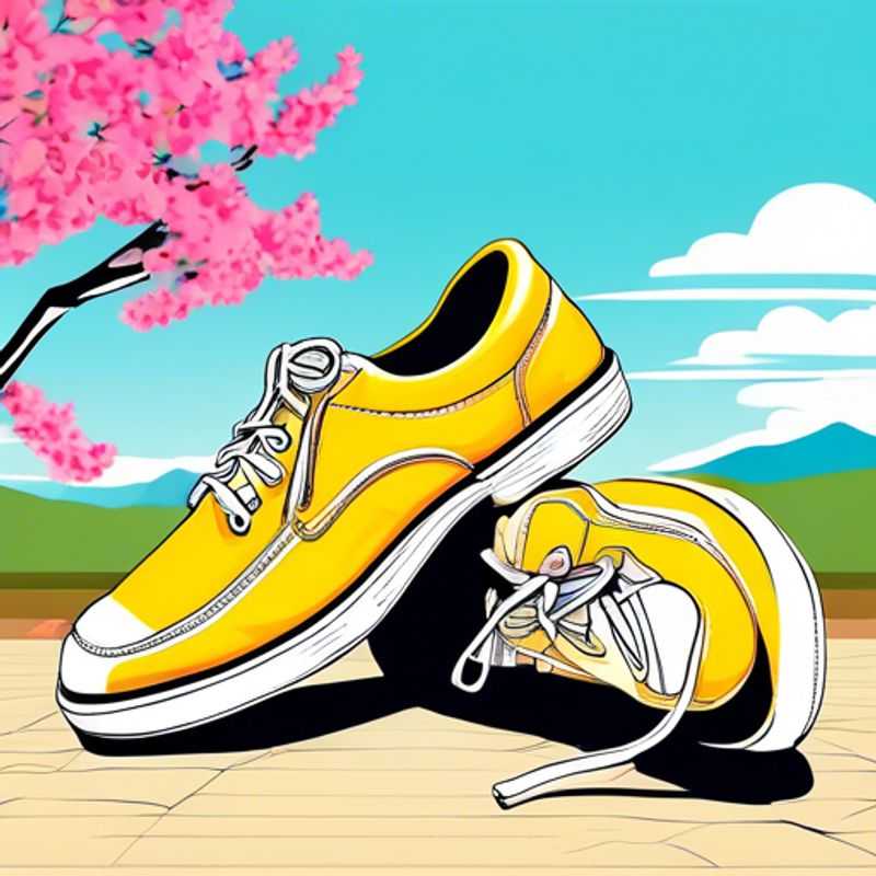 A close-up shot of comfortable walking shoes, showcasing their supportive features, breathable materials, and durable construction, perfect for exploring the world on foot.