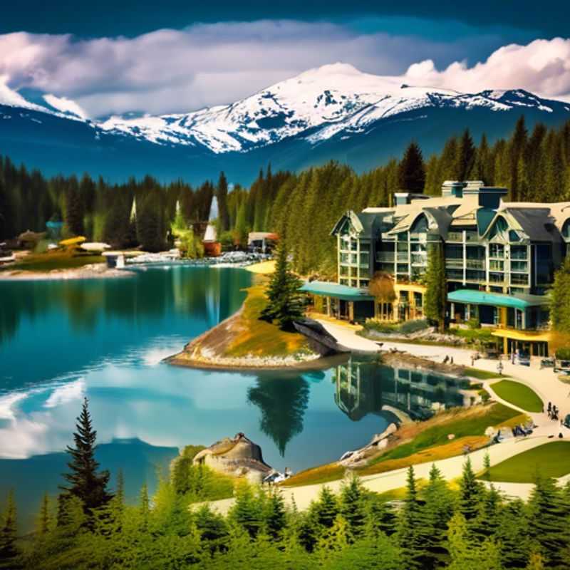 Deux couples profitant des paysages enneigés de Whistler, Canada, lors de leur escapade romantique de 5 jours à la recherche d'une coolcation.