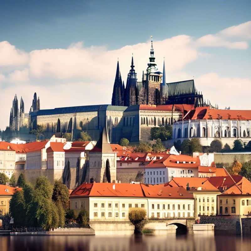 Three couples, The Wellness Travelers, soaking in the vibrant energy of Prague, Czech Republic, as springtime awakens the city's charm, with colorful blooms and cobbled streets.