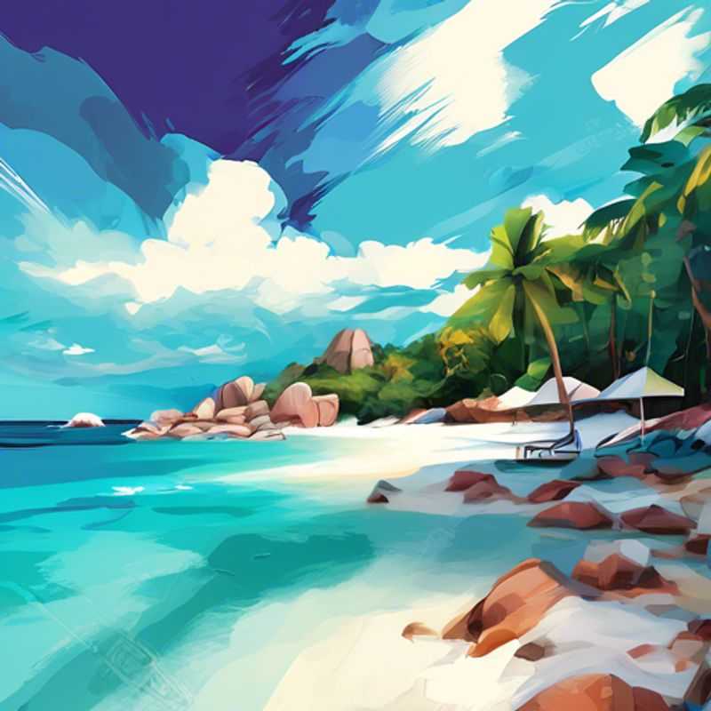 Deux couples, les Voyageurs à Petit Budget, profitant d'une journée hivernale paradisiaque aux Seychelles, avec des plages immaculées et des eaux turquoise scintillantes.