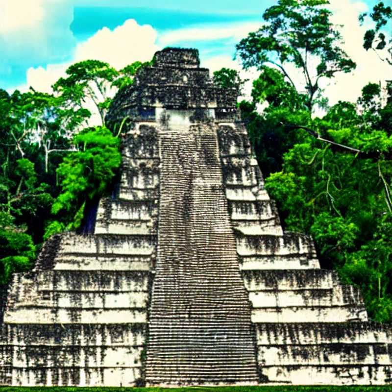 Les ruines mayas de Tikal, Guatemala, baignées de soleil printanier.