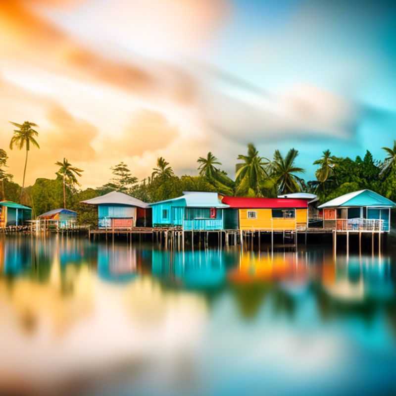 Three couples, known as The Staycationer, bask in the tropical paradise of Bocas del Toro, Panama. Vibrant turquoise waters lap at the shores of a lush island, showcasing the breathtaking beauty of this winter wonderland.