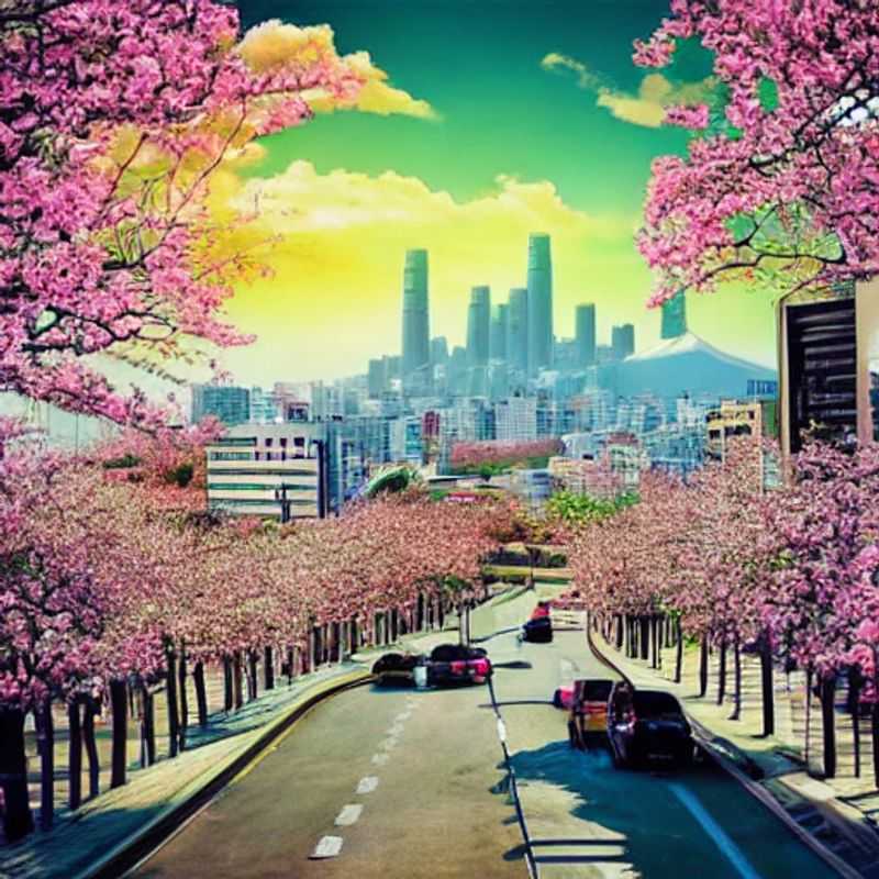 Séoul au printemps : des cerisiers en fleurs et une ville vibrante.