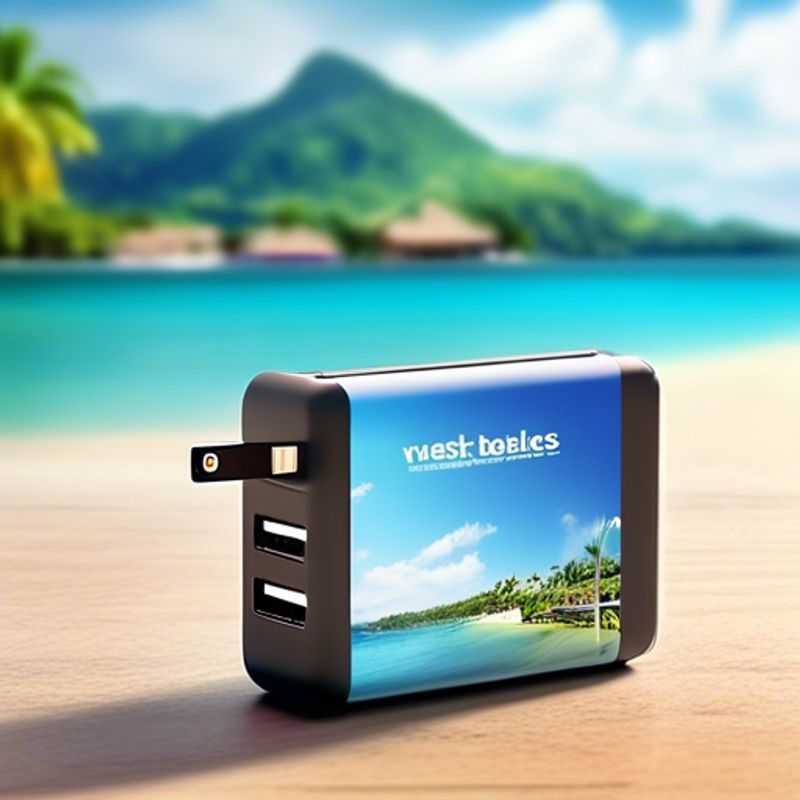 A close-up shot of a sleek, portable charger, ready to power your gadgets on the go, with a focus on its compact design and user-friendly interface.