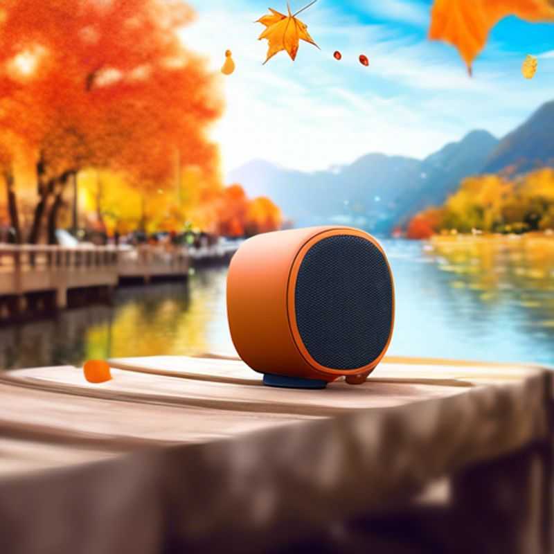 A sleek, portable Bluetooth speaker, ready to soundtrack your adventures, with a vibrant blue hue and a sleek modern design.