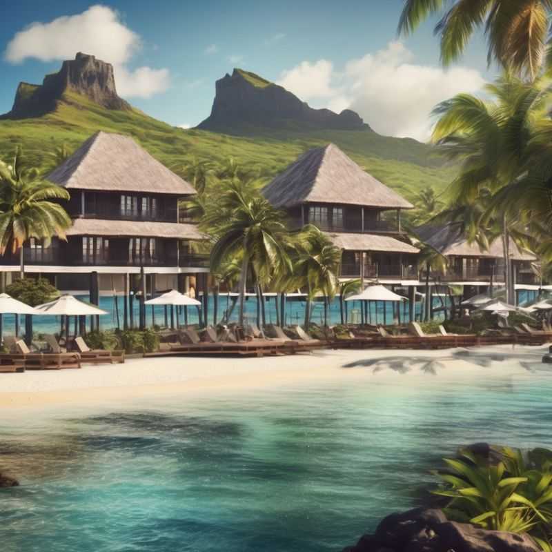 Une vue aérienne de l'île Maurice, mettant en évidence ses plages de sable blanc immaculé bordant des eaux turquoise cristallines, un aperçu paradisiaque des meilleurs endroits où séjourner.