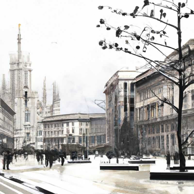 A family with gleeful children bundled in warm winter attire, marvels at the grandeur of Milan's Duomo Cathedral, its intricate Gothic spires reaching towards the sky, during their memorable 2-week winter adventure in Italy's fashion capital.