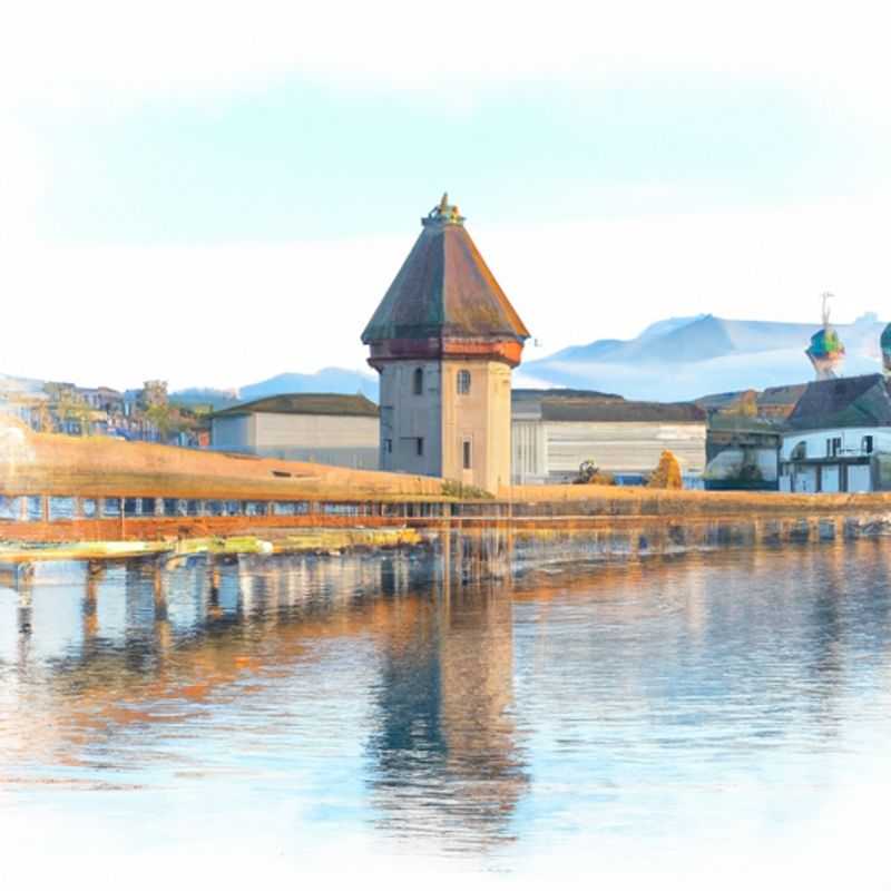 A family with children enjoys the enchanting winter wonderland of Lucerne, Switzerland, during their 5-day festive getaway. The snow-covered Chapel Bridge and iconic water tower create a picturesque backdrop for their memorable family adventure.