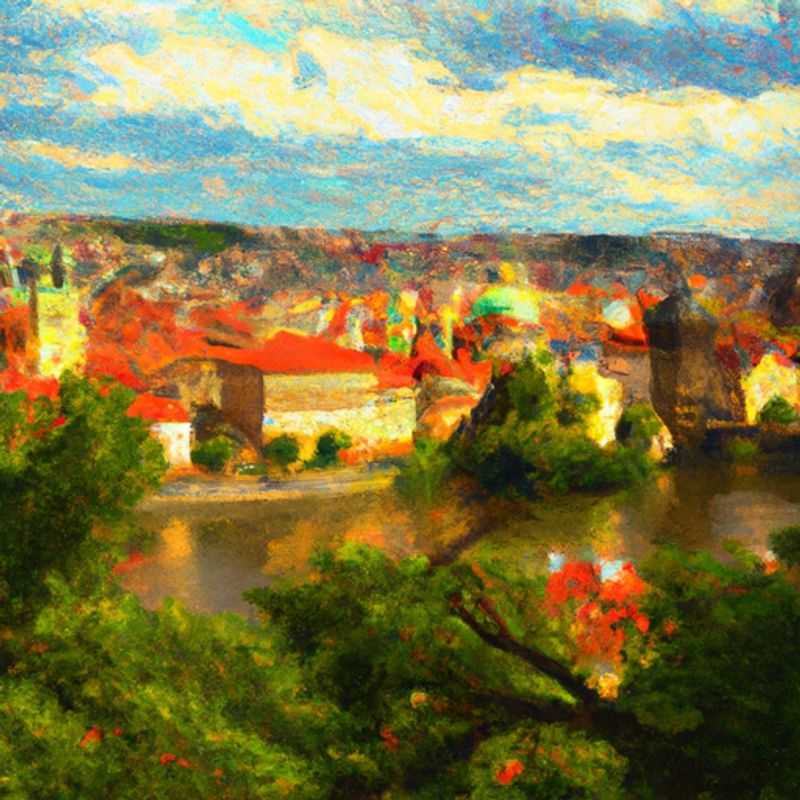 A jubilant group of six friends, their faces radiant with excitement, capture the vibrant energy of Prague's Old Town Square during their whirlwind 24-hour summer adventure in the Czech capital.