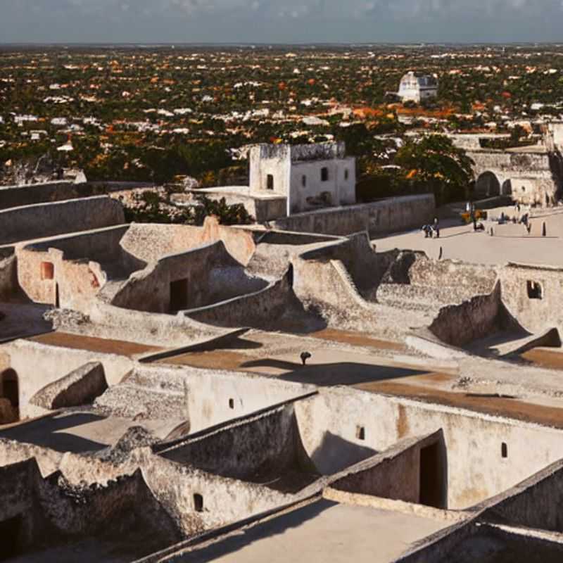Izamal, Mexique: Maisons jaunes éclatantes sous le soleil printanier.