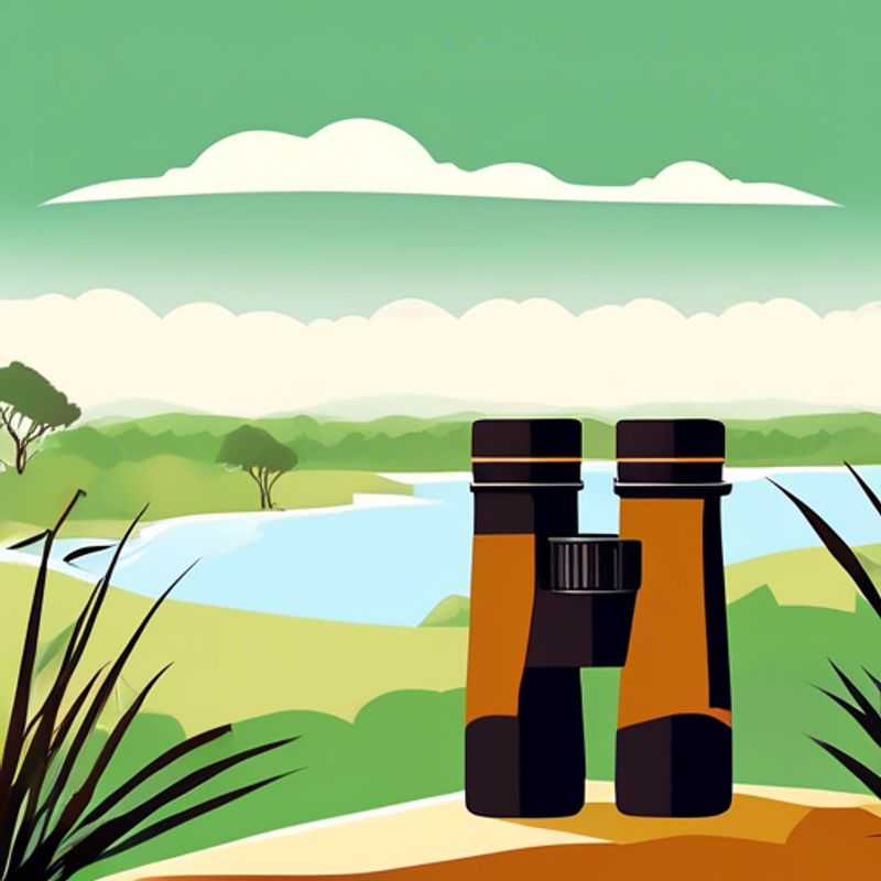 A pair of high-quality binoculars, ready for adventure, whether exploring breathtaking landscapes or tracking wildlife on safari.