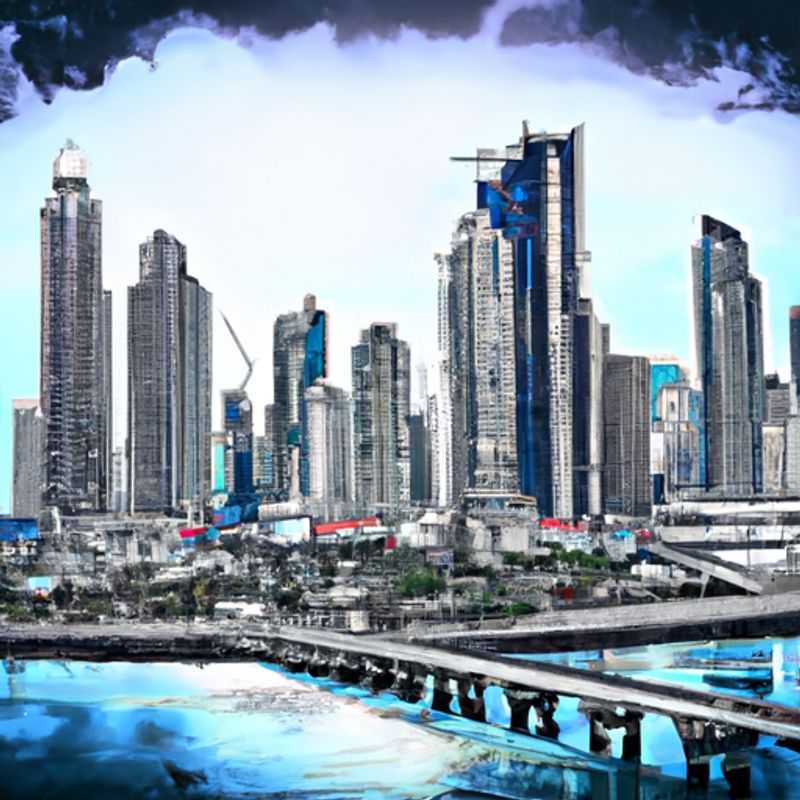 A solitary traveler gazes out at the vibrant skyline of Panama City, Panama, a bustling metropolis embraced by the shimmering waters of the Pacific Ocean, during their immersive 3-week winter sojourn.
