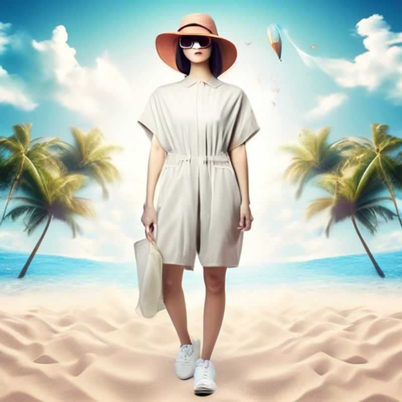 A close-up of lightweight, breathable clothing, showcasing its airy and comfortable fabric, perfect for staying cool and comfortable during your travels.