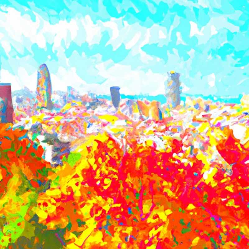 Two couples strolling along the vibrant Las Ramblas in Barcelona, Spain, surrounded by the city's captivating autumnal hues, embarking on their unforgettable 2-week fall expedition.