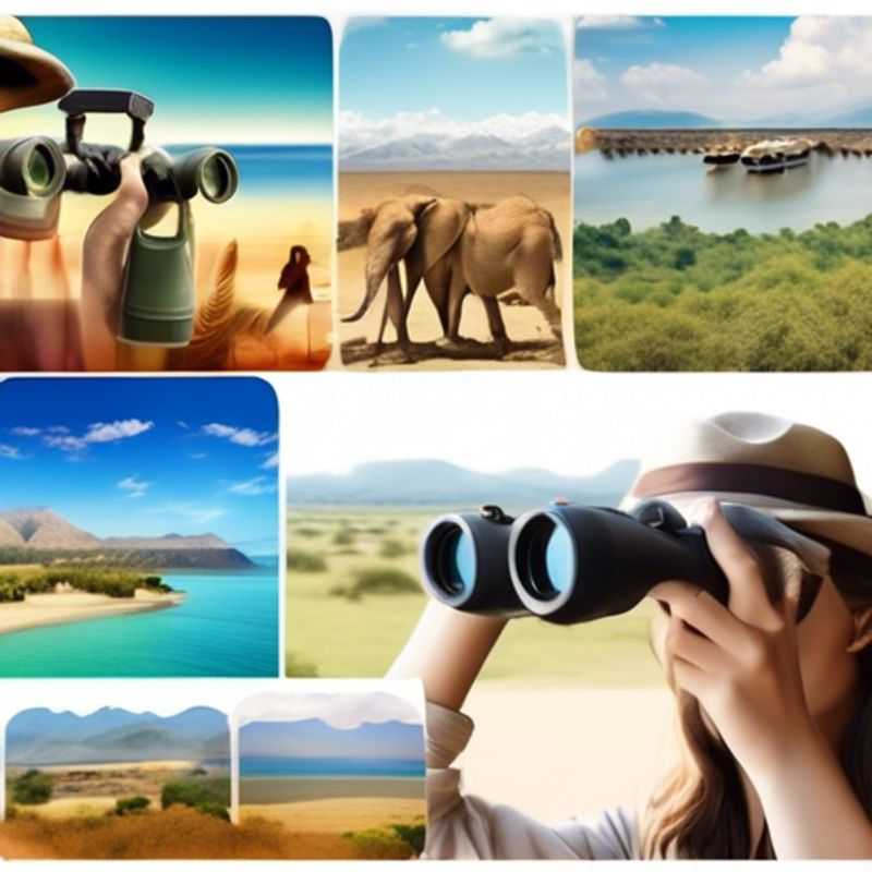 A pair of high-quality binoculars, ready for adventure, whether exploring breathtaking landscapes or tracking wildlife on safari.